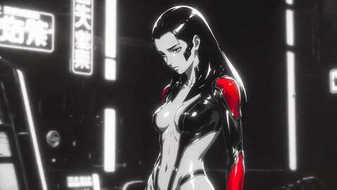 Grok 3D Rotation Cyberpunk Character