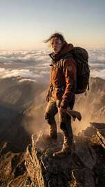 Female Explorer on Cliff Edge