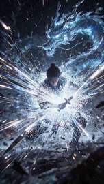 Ancient Swordsman with Ice Dragon