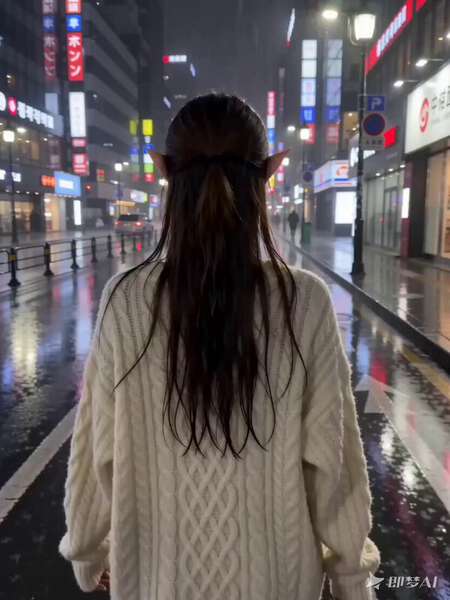 Elf Girlfriend Rainy Night Walk