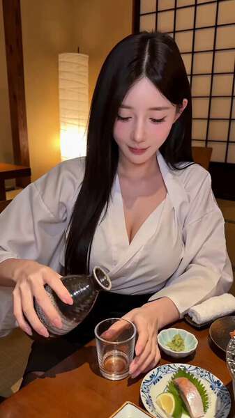 Beautiful Lady Invites You for a Drink