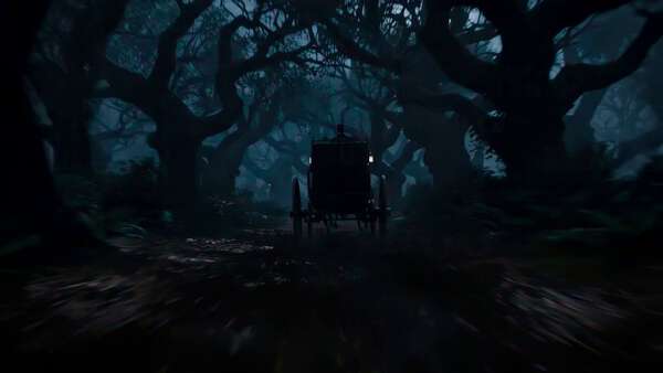 Horse Carriage Forest Scene