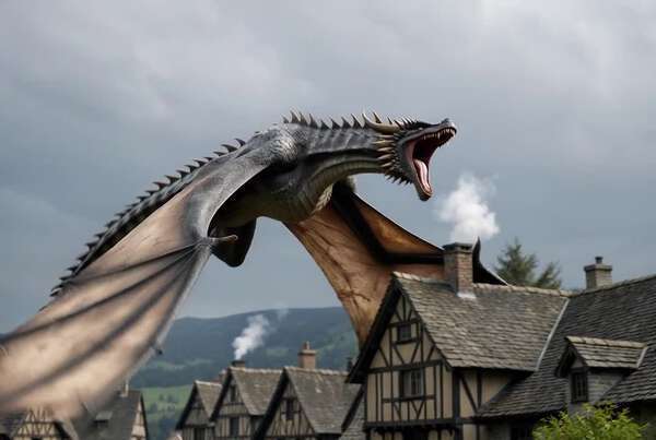 Hyperrealistic Dragon Village