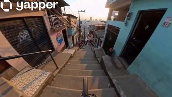 POV Downhill Stair Run