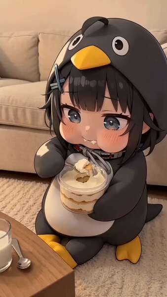 Chibi Penguin Reaction
