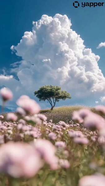 Dreamy Meadow Tree Landscape