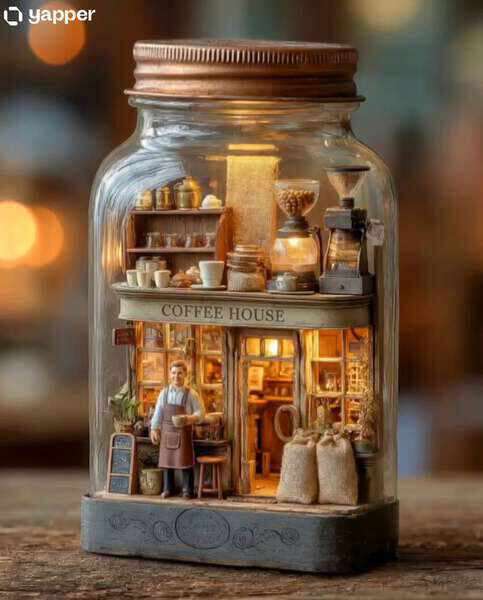 Miniature Coffee Jar Diorama