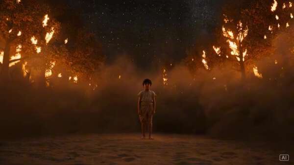 Child Surrounded by Flames