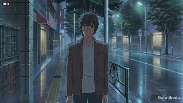 Anime Painterly Rain Scene