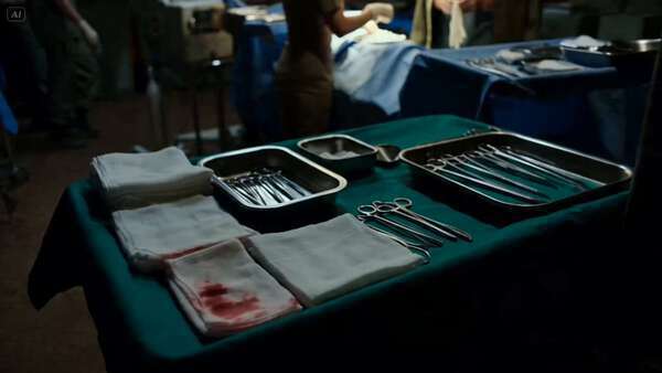 Wartime Field Hospital Drama Scene