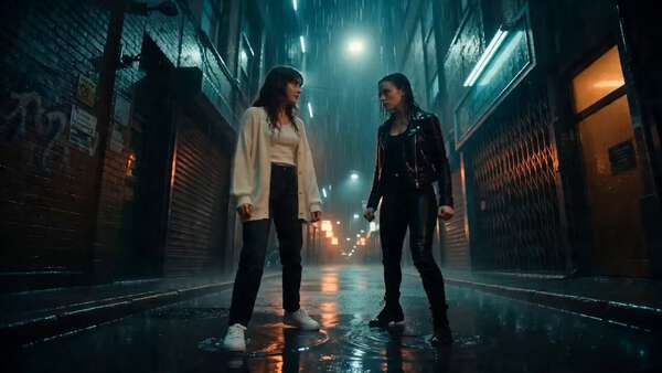 Neon Rain Alley Fight Sequence