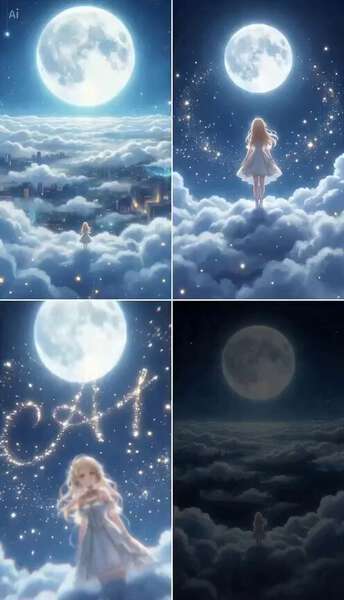 Anime Girl Moonlit Lullaby