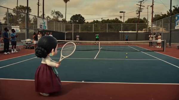 Street Tennis Court Smash with Seedance