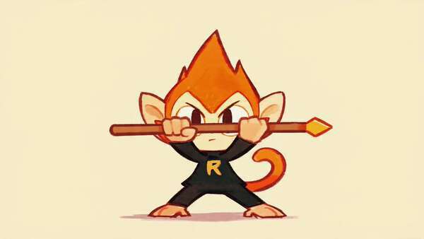 Chibi Monkey Warrior 2D Animation