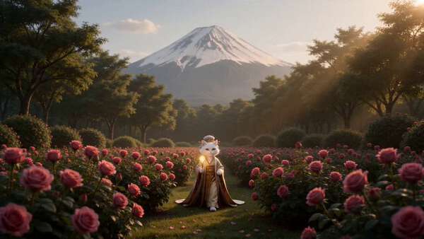 White Cat Princess Rose Garden Magic