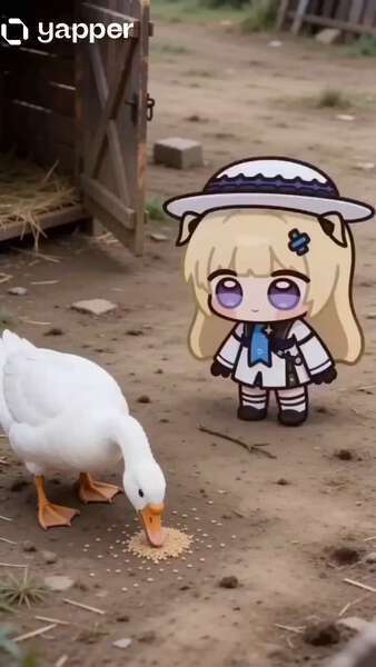 Duck Chaos Chasing Phoebe Chibi