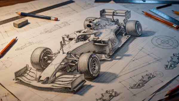 Pencil Sketch to Real F1 Car