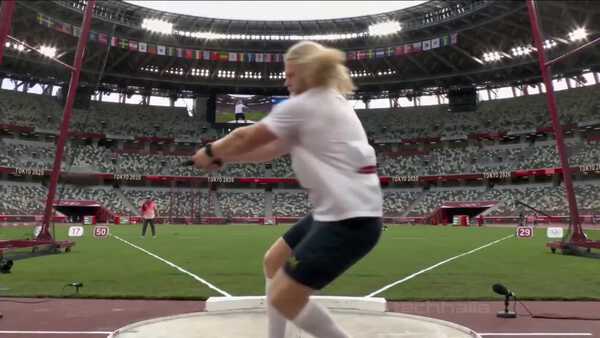 Olympic Hammer Throw Grandma Catch