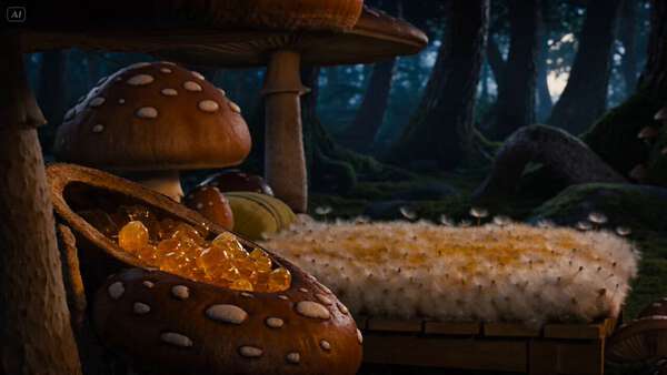 Fairy Sleeping in Hollow Log