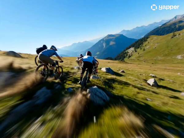 Flying Mountain Bike Chase with Thruster Takeoff