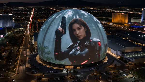 Las Vegas Sphere Aerial View in Seedance 2.0