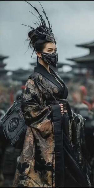 Cyberpunk Samurai Armor Transformation