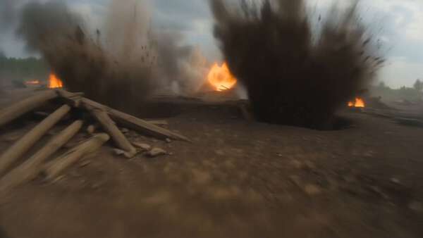 FPV Battlefield Sprint with Blast Wave