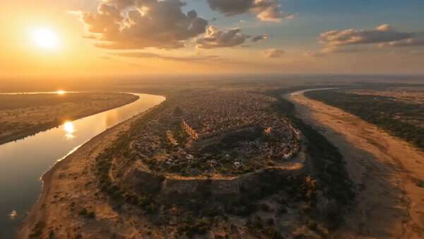 FPV Flight Through Ancient Indian Sauvira Kingdom