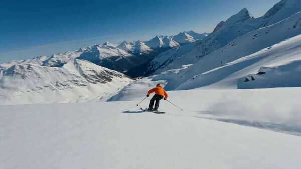 Cinematic Alpine Skiing Sequence