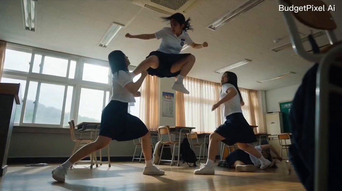 Korean Schoolgirl Action Scene with Seedance 2.0
