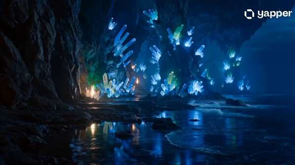 Crystal Cave Adventure with Young Woman