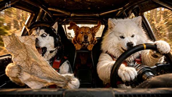 Funny Dog Rally Team Forest Drive