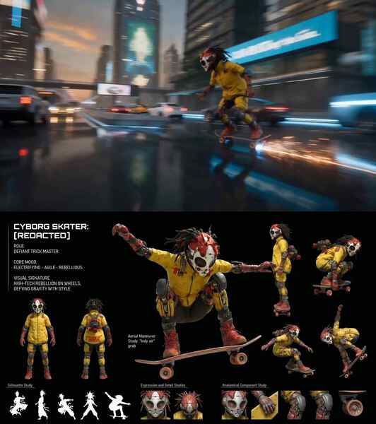 Cyberpunk Skater Megacity Run