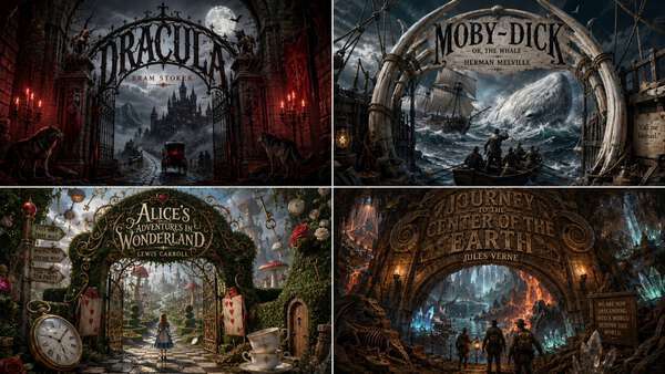 Classic Books 2x2 Grid