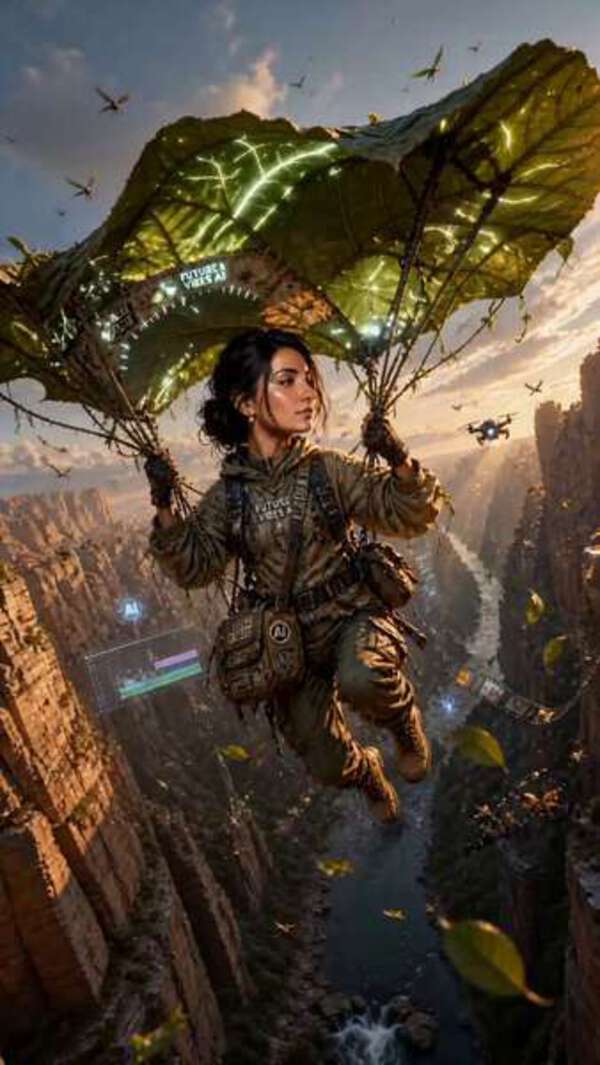 Flying Girl Leaf Parachute