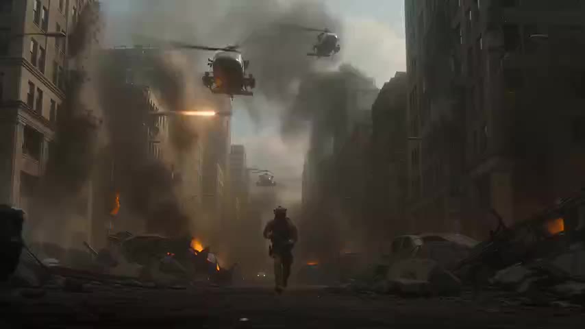Hollywood Action Movie Soldier Scene