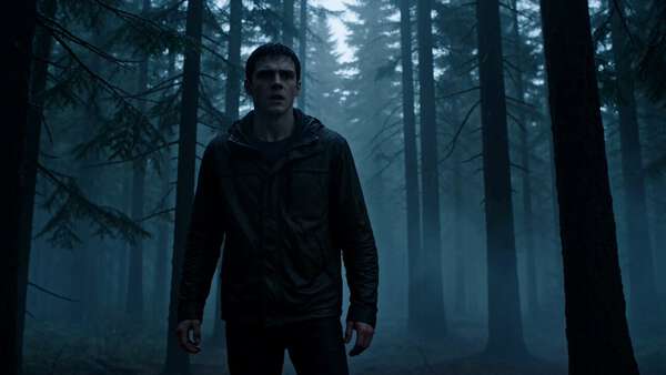 Man to Wolf Transformation in Rainy Forest