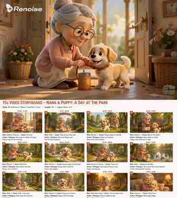 Cozy Pixar Nana and Puppy Adventure