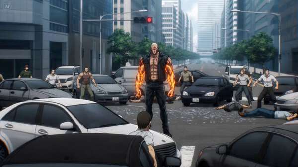 Hyper-Aggressive Anime Martial Artist in Urban Combat