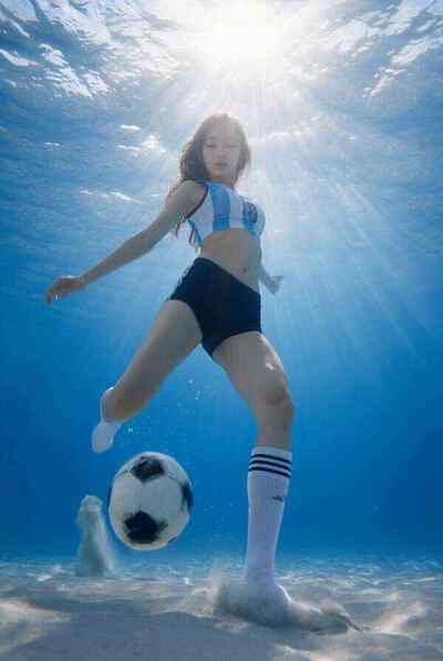 Cinematic Underwater Football Babe