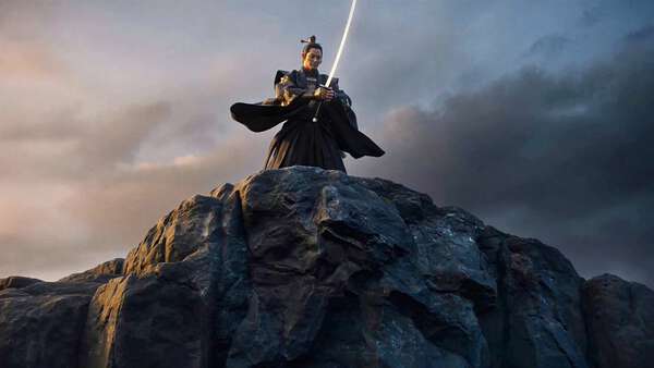 Japanese Samurai Full-Force Sword Slash