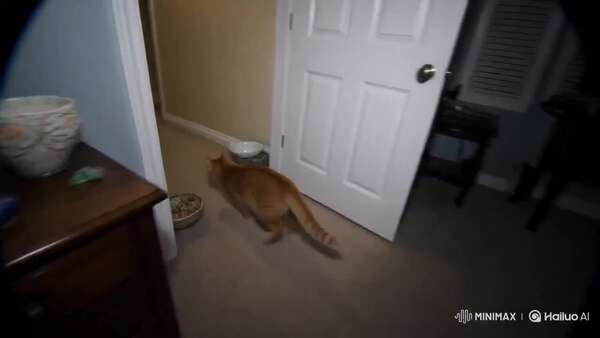 Bored Cat at Night