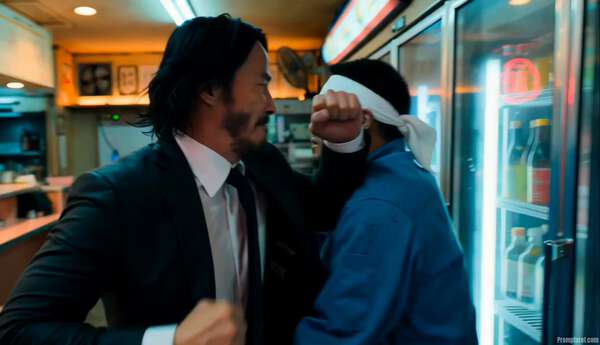 John Wick Asian Restaurant 7 Shot Action