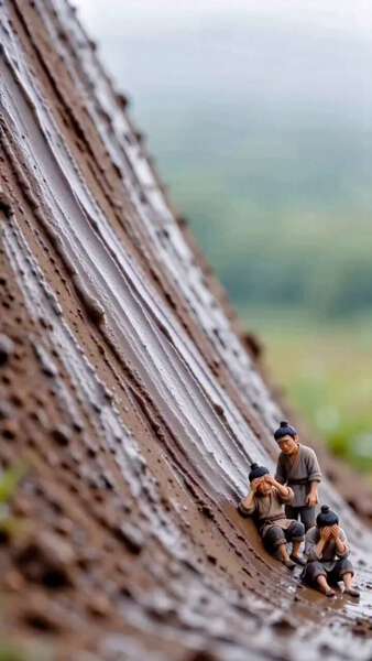 Giant Hand Saves Miniature Clay Villagers