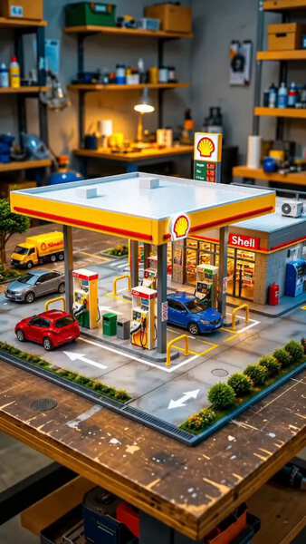 Create A Photorealistic Vertical Cinematic Miniature-world Construction