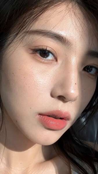 Extreme Closeup Asian Face Beauty