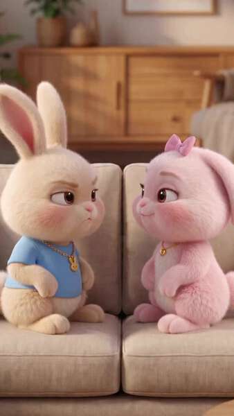 Twin Bunnies Sofa Animation