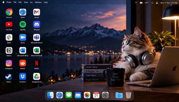Cat Sneeze Desktop Cleanup Animation