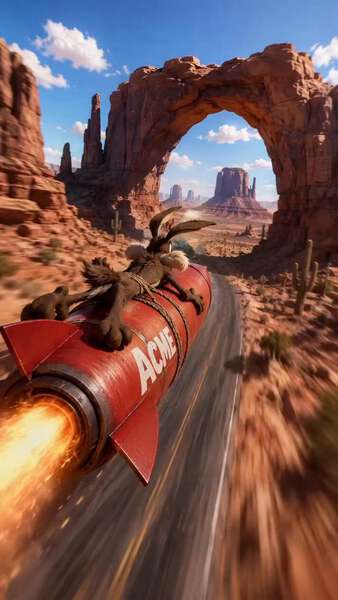 Roadrunner Clings To Canyon Wall