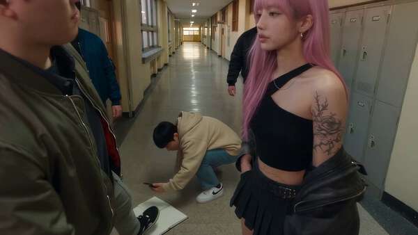 Pink Hair Hero Hallway Fight